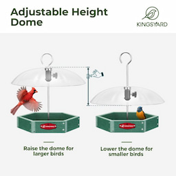 Kingsyard Recycled Plastic Platform Bird Feeder with Adjustable Dome 4 Kingsyard Recycled Plastic Platform Bird Feeder with Adjustable Dome 4
