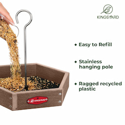 Brown Kingsyard Recycled Plastic Platform Bird Feeder 5 Brown Kingsyard Recycled Plastic Platform Bird Feeder 5