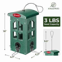 Green Kingsyard Weatherproof House Tube Bird Feeders 3 Green Kingsyard Weatherproof House Tube Bird Feeders 3