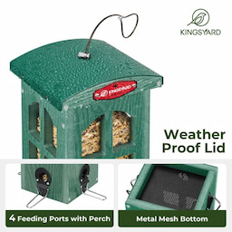 Kingsyard Weatherproof House Tube Bird Feeders 4 Kingsyard Weatherproof House Tube Bird Feeders 4