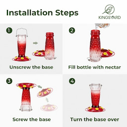 Kingsyard 24oz Glass Hummingbird Feeder with Ant Moat 6 Kingsyard 24oz Glass Hummingbird Feeder with Ant Moat 6