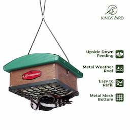 Kingsyard Recycled Plastic Upside Down Double Suet Feeder 5 Kingsyard Recycled Plastic Upside Down Double Suet Feeder 5
