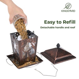 Kingsyard Weatherproof Metal Hopper Bird Feeder 5 Kingsyard Weatherproof Metal Hopper Bird Feeder 5