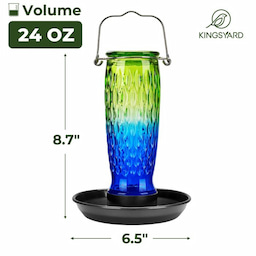 Kingsyard 24oz Large Capacity Glass Bird Water Feeder 3 Kingsyard 24oz Large Capacity Glass Bird Water Feeder 3