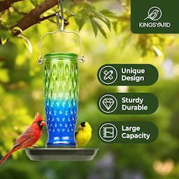 Kingsyard 24oz Large Capacity Glass Bird Water Feeder 6 Kingsyard 24oz Large Capacity Glass Bird Water Feeder 6