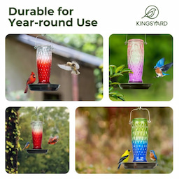Kingsyard 24oz Large Capacity Glass Bird Water Feeder 7 Kingsyard 24oz Large Capacity Glass Bird Water Feeder 7