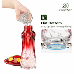Kingsyard 24oz Glass Hummingbird Feeder with Ant Moat 6 Kingsyard 24oz Glass Hummingbird Feeder with Ant Moat 6