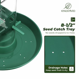 Dark Green Kingsyard Weatherproof Metal Tube Feeder with Dome 6 Dark Green Kingsyard Weatherproof Metal Tube Feeder with Dome 6