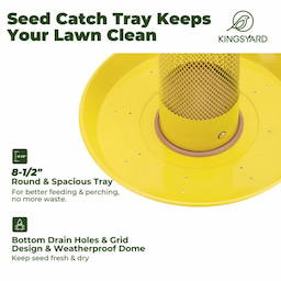 Kingsyard Finch Feeder with Weather Dome & Seed Tray 5 Kingsyard Finch Feeder with Weather Dome & Seed Tray 5