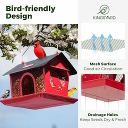 Kingsyard Weatherproof Metal Mesh Hopper Bird Feeder 5 Kingsyard Weatherproof Metal Mesh Hopper Bird Feeder 5