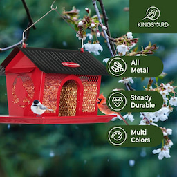 Kingsyard Weatherproof Metal Mesh Hopper Bird Feeder 7 Kingsyard Weatherproof Metal Mesh Hopper Bird Feeder 7