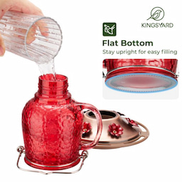 Kingsyard 16oz Bee & Ant Proof Glass Hummingbird Feeders 5 Kingsyard 16oz Bee & Ant Proof Glass Hummingbird Feeders 5