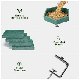 Kingsyard Platform Bird Feeder with Freestanding Tray 4 Kingsyard Platform Bird Feeder with Freestanding Tray 4