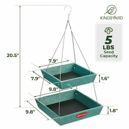 Kingsyard Large Capacity 2-Tier Platform Bird Feeder 3 Kingsyard Large Capacity 2-Tier Platform Bird Feeder 3