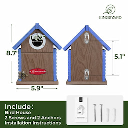 Kingsyard Weatherproof Wooden Bluebird House with 1.5'' Hole 3 Kingsyard Weatherproof Wooden Bluebird House with 1.5'' Hole 3