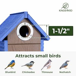 Kingsyard Weatherproof Wooden Bluebird House with 1.5'' Hole 4 Kingsyard Weatherproof Wooden Bluebird House with 1.5'' Hole 4