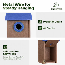 Kingsyard Weatherproof Wren Bird House with 1'' Hole 4 Kingsyard Weatherproof Wren Bird House with 1'' Hole 4