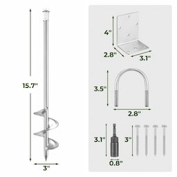 Kingsyard 20" Multi-Purpose Ground Anchors Screw 2 or 4 Pack 7 Kingsyard 20" Multi-Purpose Ground Anchors Screw 2 or 4 Pack 7