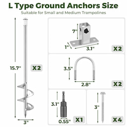 Kingsyard 18" Multi-Purpose Ground Anchors Screw 2 or 4 Pack 4 Kingsyard 18" Multi-Purpose Ground Anchors Screw 2 or 4 Pack 4