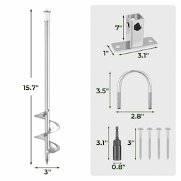 Kingsyard 18" Multi-Purpose Ground Anchors Screw 2 or 4 Pack 7 Kingsyard 18" Multi-Purpose Ground Anchors Screw 2 or 4 Pack 7