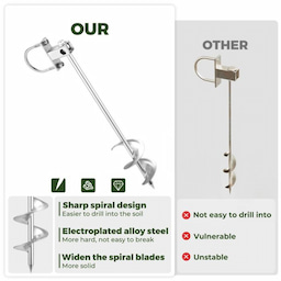 Kingsyard 18" Multi-Purpose Ground Anchors Screw 2 or 4 Pack 9 Kingsyard 18" Multi-Purpose Ground Anchors Screw 2 or 4 Pack 9