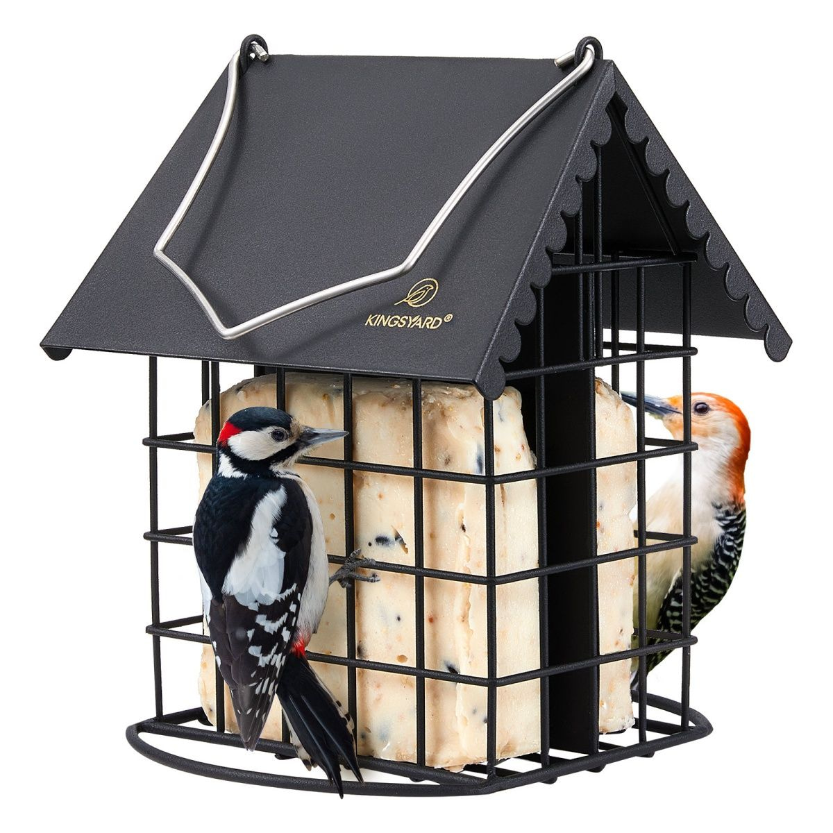 Kingsyard Suet Bird Feeder with Roof and Perch
