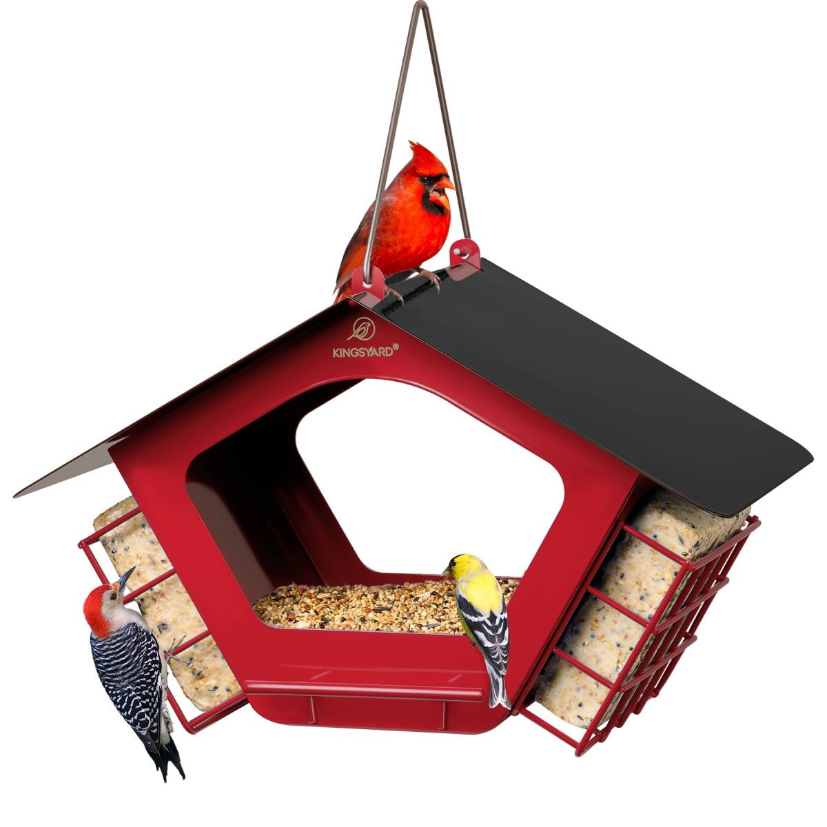 Kingsyard Metal 2 in 1 Mixed Seeds Bird Feeders