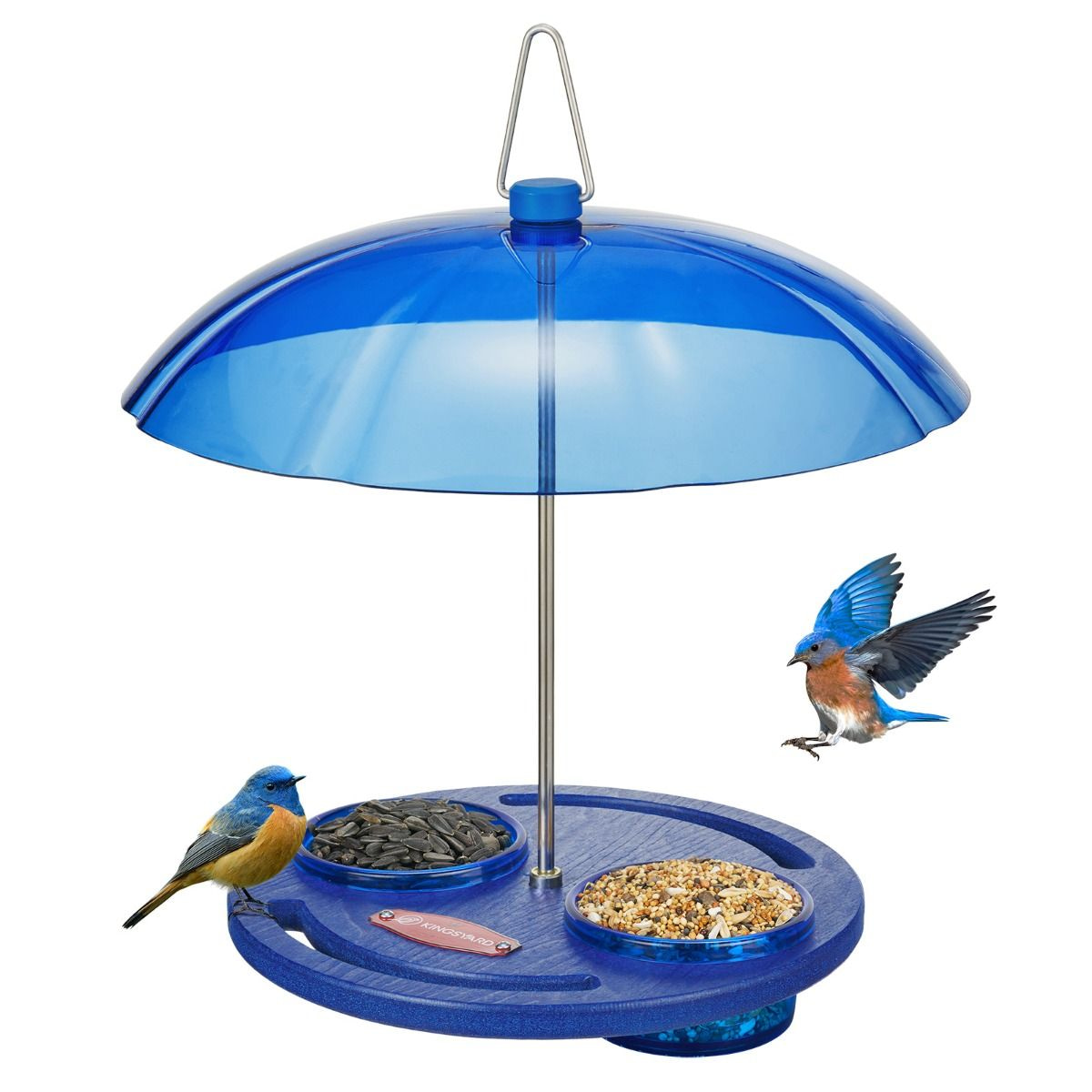 Kingsyard Recycled Plastic Platform Bird Feeder with Dome Top