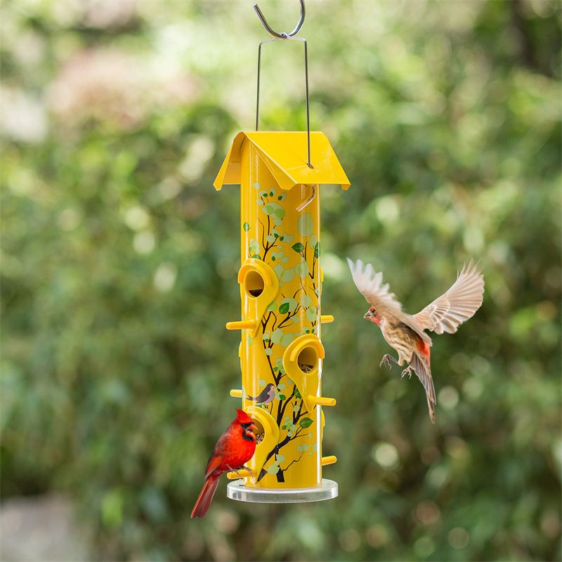 Kingsyard Artwork Metal Tube Bird Feeder