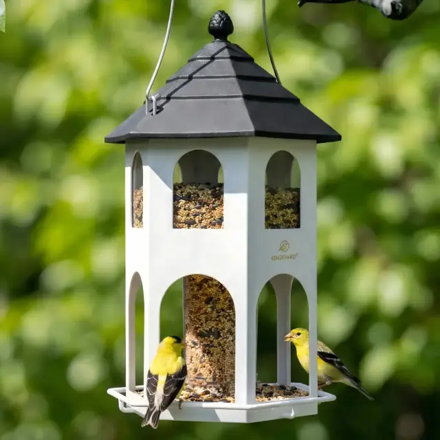 Kingsyard Weatherproof Metal House Bird Feeder