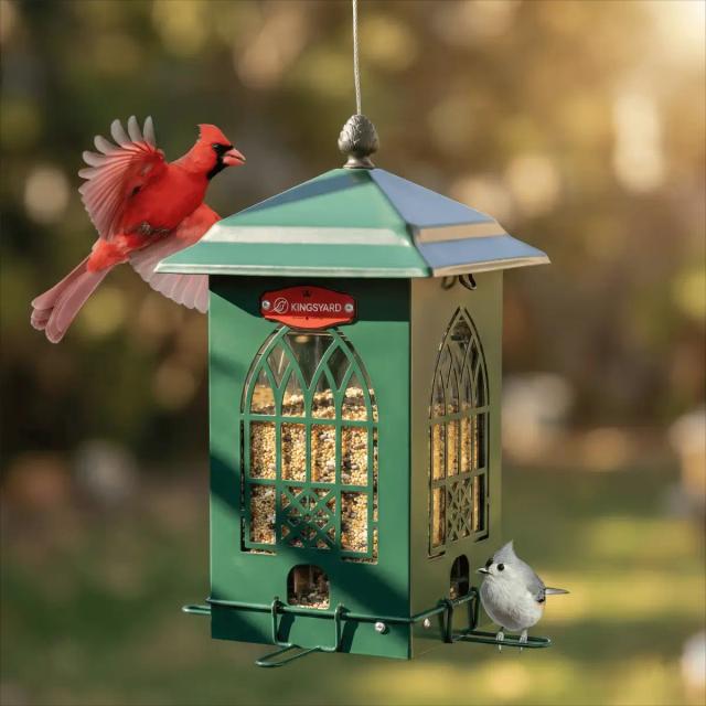 Kingsyard Squirrel Proof Large Capacity Bird Feeder House