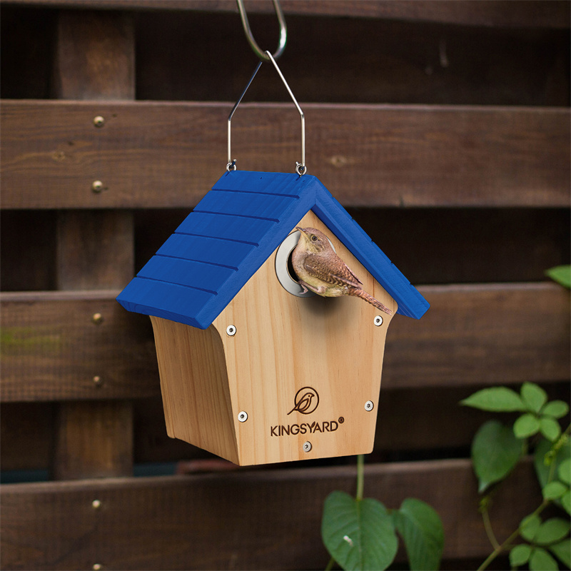 Kingsyard Wooden Wren Bird House with Predator Guard, Decorative Houses