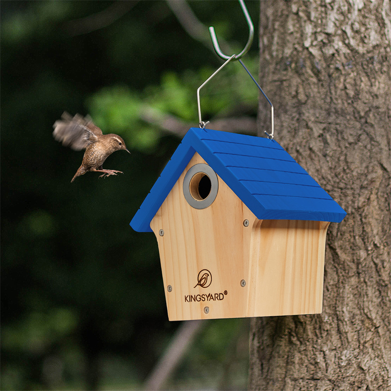 Kingsyard Wooden Wren Bird House with Predator Guard, Decorative Houses