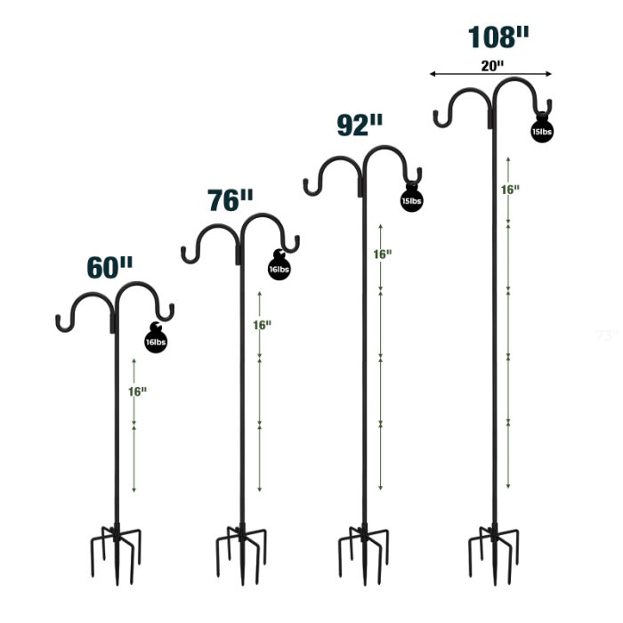 Kingsyard Full Size Heavy Duty Bird Feeder Pole System 3 Kingsyard Full Size Heavy Duty Bird Feeder Pole System 3