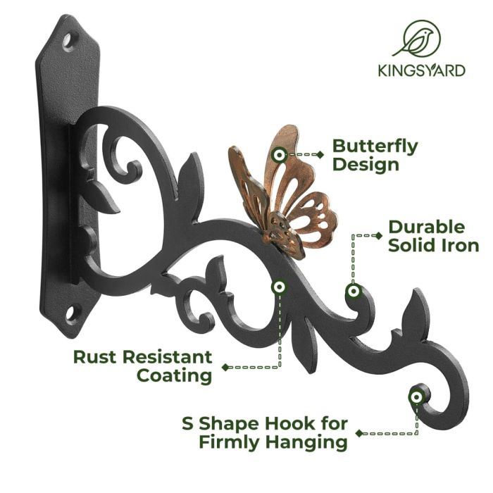 Kingsyard 2-Pack 8-Inch Heavy Duty Metal Bird Feeder Hangers 4