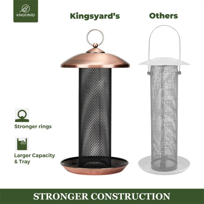 Antique Copper Kingsyard Metal Mesh Finch Feeder for Thistle & Nyjer Seed 6