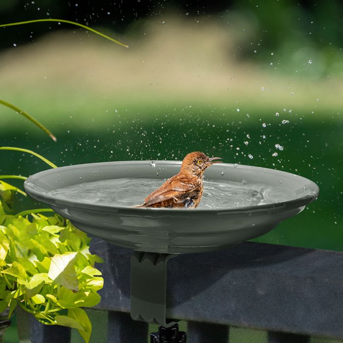 Kingsyard Metal Bird Bath Clamp-On Bird Water Bowl 3 Kingsyard Metal Bird Bath Clamp-On Bird Water Bowl 3