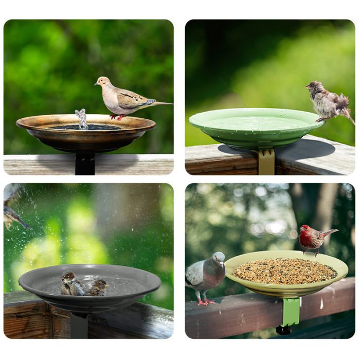 Kingsyard Metal Bird Bath Clamp-On Bird Water Bowl 5 Kingsyard Metal Bird Bath Clamp-On Bird Water Bowl 5