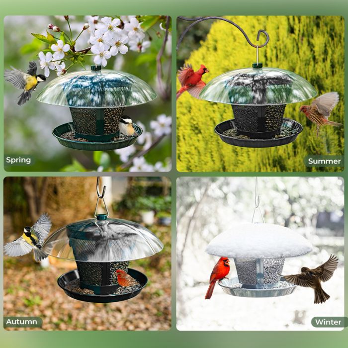 Kingsyard Dual-Use Metal Mesh Wild Bird Feeder with Weatherproof Dome 10 Kingsyard Dual-Use Metal Mesh Wild Bird Feeder with Weatherproof Dome 10