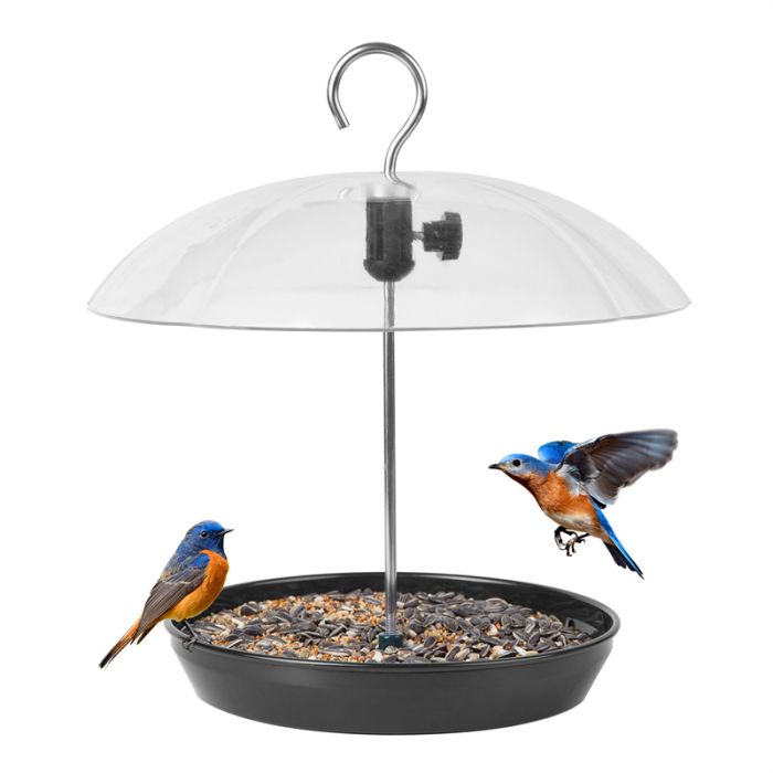 Black Kingsyard Adjustable Platform Bird Feeder with Squirrel Proof Design 2 Black Kingsyard Adjustable Platform Bird Feeder with Squirrel Proof Design 2