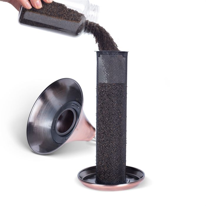 Kingsyard Metal Tube Bird Feeder with Copper Roof 3