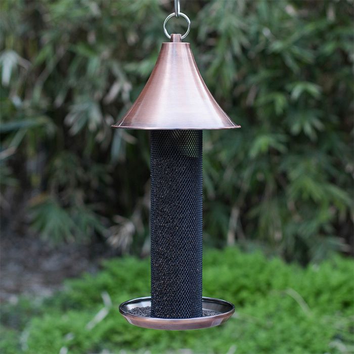 Kingsyard Metal Tube Bird Feeder with Copper Roof 5