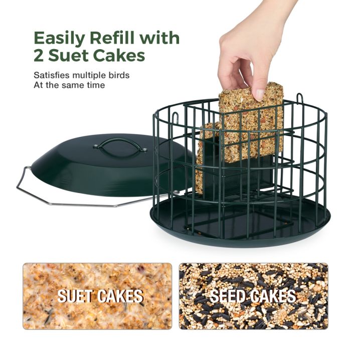 Green Kingsyard Metal Caged Squirrel Proof Suet Feeder 5