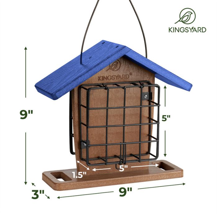 Blue Kingsyard Recycled Plastic Suet Bird Feeders 3 Blue Kingsyard Recycled Plastic Suet Bird Feeders 3