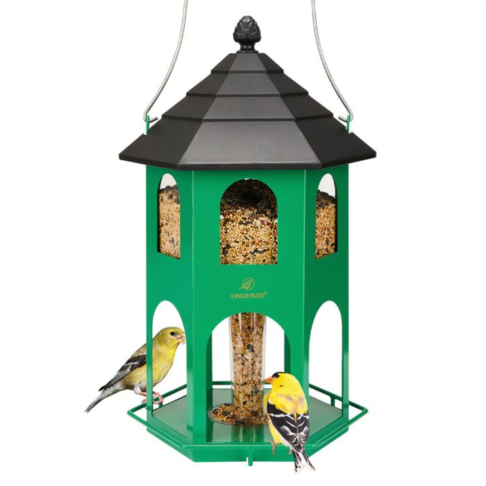 Kingsyard Weatherproof Metal House Bird Feeder 2 Kingsyard Weatherproof Metal House Bird Feeder 2