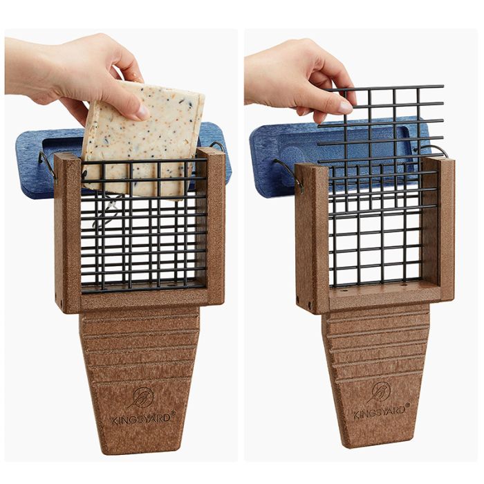 Blue Kingsyard Tail Prop Suet Feeder for Woodpeckers 8 Blue Kingsyard Tail Prop Suet Feeder for Woodpeckers 8