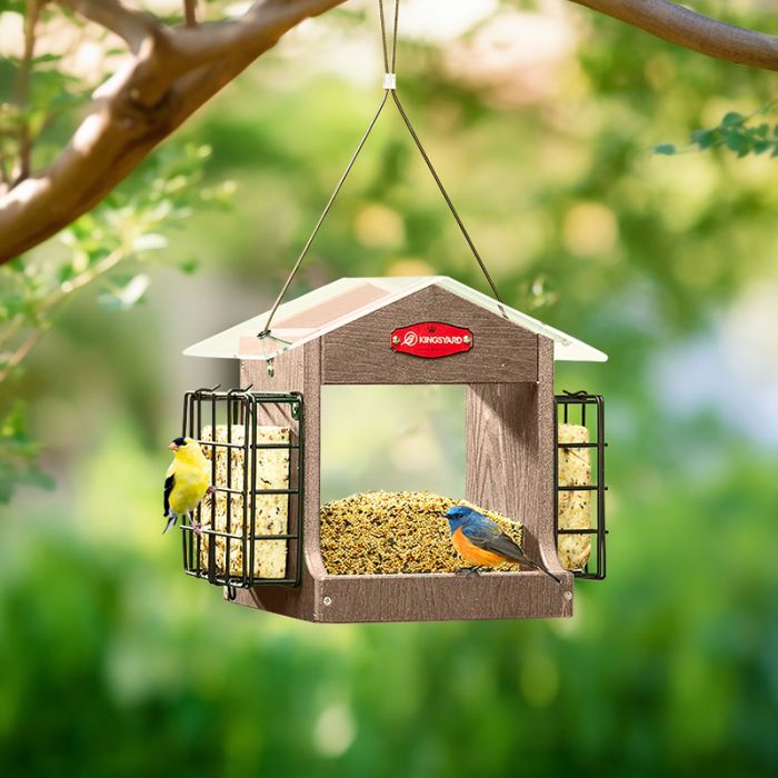 Brown Kingsyard Recycled Plastic Double Suet Wild Bird Feeder 1 Brown Kingsyard Recycled Plastic Double Suet Wild Bird Feeder 1