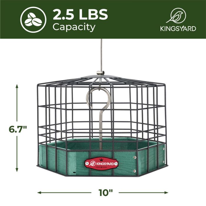 Kingsyard Squirrel-Proof Platform Hanging Bird Feeder 3
