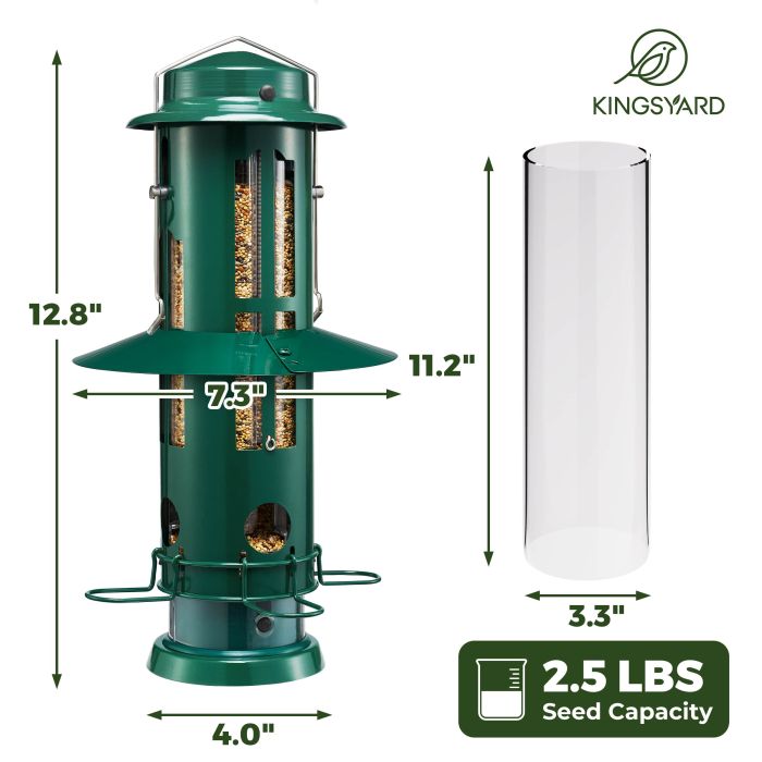 Dark Green Kingsyard Squirrel Proof Pro Bird Feeder 3