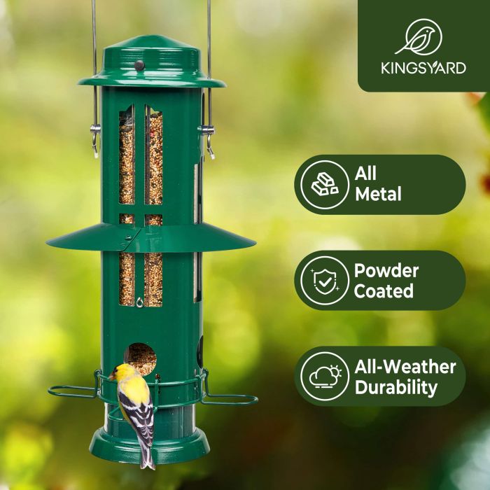 Dark Green Kingsyard Squirrel Proof Pro Bird Feeder 7